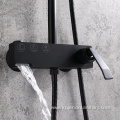 Exposed Black Pressurized Shower Shower